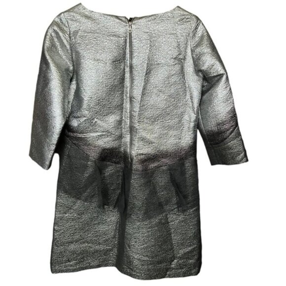 NWT Marc Jacobs Silver Metallic V-Neck Mini Dress Women Sz 6 - Picture 2 of 11